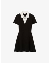 Claudie Pierlot - Contrast Skater Woven Mini Dress - Lyst