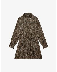 Reiss - Darci Floral-Print Woven Mini Dress - Lyst