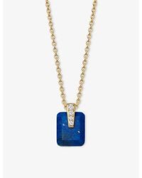 Astley Clarke - Deco 18Ct Vermeil, Lapis And Sapphire Pendant Necklace - Lyst