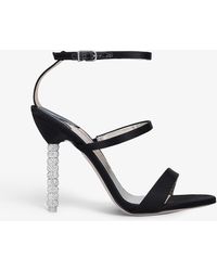Sophia Webster Coco Crystal Embellished-heel Satin Pumps | Lyst