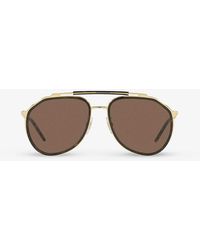 Dolce & Gabbana - Dg2277 Pilot-frame Metal Sunglasses - Lyst