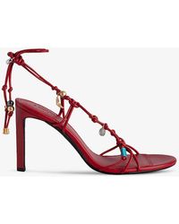 Zadig & Voltaire - Alana Charm-embellished Heeled Leather Sandals - Lyst