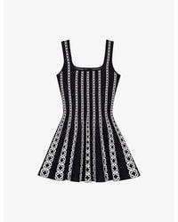 Maje - Rope-Intarsia Square-Neck Stretch-Knit Mini Dress - Lyst
