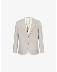 Oscar Jacobson - Ferry Single-Breasted Linen-Blend Blazer - Lyst