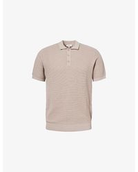 Arne - Short-Sleeve Rib-Knit Cotton Polo Shirt - Lyst