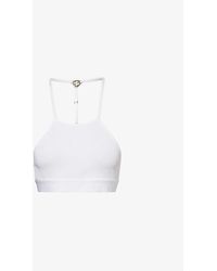 Gucci - Cropped Brand-charm Stretch-woven Top - Lyst