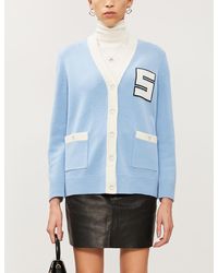Sandro Varsity-style Wool Cardigan - Blue