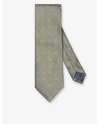 Eton - Floral Keep-loop Silk And Linen Tie - Lyst