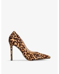 Steve Madden - Evelyn-A Leopard-Print Heeled Leather Pumps - Lyst