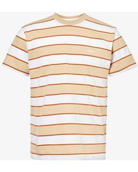 Obey - Sandborn Striped Cotton-jersey T-shirt - Lyst