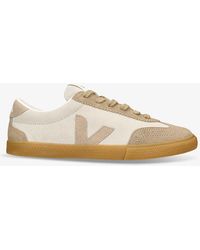 Veja - Volley Logo-embroidered Suede Low-top Trainers - Lyst
