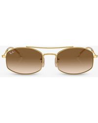 Ray-Ban - Rb3719 Oval-frame Crystal Sunglasses - Lyst