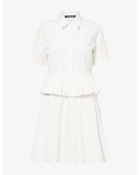 Ashlyn - Lulu Pleated Cotton Mini Dress - Lyst