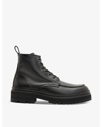 AllSaints - Castle Lace-Up Leather Ankle Boots - Lyst