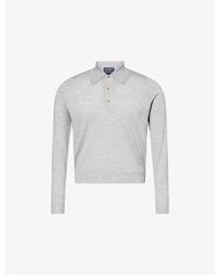 John Smedley - X Bill Nighy Long-Sleeve Merino Wool Polo Shirt - Lyst
