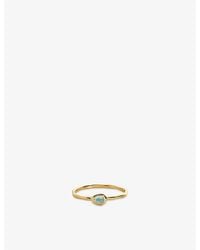 Monica Vinader - Odyssey Gemstone 18Ct Vermeil And Aquamarine Stacking Ring - Lyst