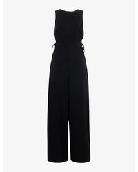 Whistles - Cut-out Wide-leg Woven Jumpsuit - Lyst