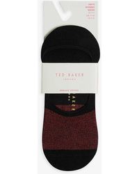 Ted Baker - Nosock Colour-blocked Invisible Stretch-cotton Blend Socks - Lyst
