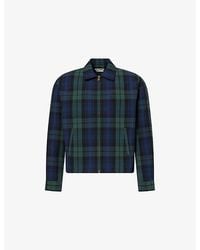 JW Anderson - Front-Zip Check Cotton Shirt - Lyst