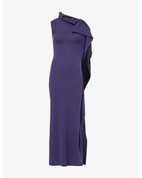 Zankov - Magdalena Asymmetric Wool-Blend Maxi Dress - Lyst