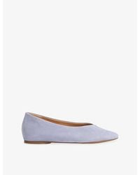 Dune - Highcut Suede Ballet Flats - Lyst