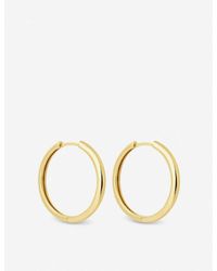 Astrid & Miyu - Simple 18ct Yellow -plated Sterling Silver Hoop Earrings - Lyst