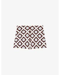 Maje - Floral Mid-Rise Crochet Shorts - Lyst