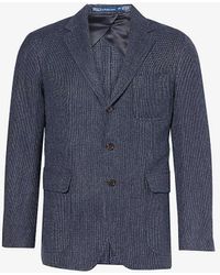 Polo Ralph Lauren - Woven-texture Regular-fit Linen And Wool-blend Blazer - Lyst