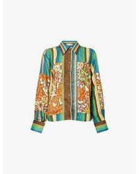ALÉMAIS - Charlie Striped Floral Linen Shirt - Lyst