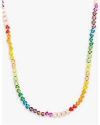Anni Lu - Tennis Beaded 18ct Yellow Gold-plated Brass Necklace - Lyst