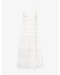 Zimmermann - Solstice Tiered Cotton Midi Dress - Lyst