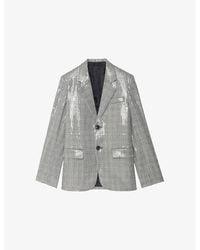 Zadig & Voltaire - Vanille Sequin-Embellished Single-Breasted Stretch-Woven Blazer - Lyst