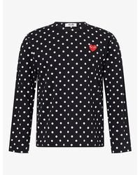 COMME DES GARÇONS PLAY - Polka Dot Heart Long-Sleeve Cotton-Jersey T-Shirt - Lyst