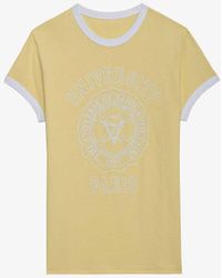 Zadig & Voltaire - Walk Graphic-print Short-sleeve Cotton-blend T-shirt - Lyst