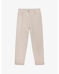 The White Company - Brompton Tapered-leg Mid-rise Linen Jeans - Lyst