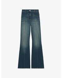 Reiss - Sakura Flared-Leg High-Rise Cotton-Blend Jeans - Lyst
