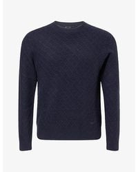 Emporio Armani - Criss-Cross Crew-Neck Cashmere And Wool Blend Jumper - Lyst