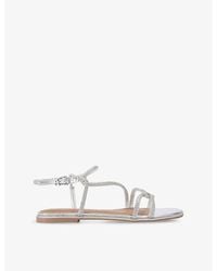KG by Kurt Geiger - Priya Crystal-Embellished Woven Flat Sandals - Lyst