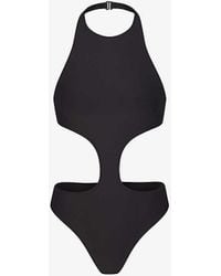 Skims - Signature Swim Halter-neck Stretch Recycled-nylon Swimsuit - Lyst