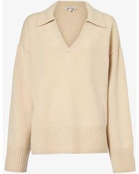 Reformation - Sawyer V-neck Recycled Cashmere-blend Knitted Jumper X - Lyst