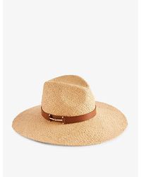 Ted Baker - Hariets Leather-trim Straw Hat - Lyst