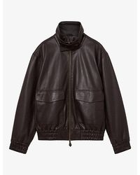 Reiss - Trinity Oversized-Fit Leather Jacket - Lyst