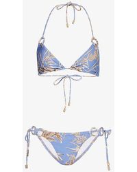 Zimmermann - Ottie Floral-pattern Bikini Set - Lyst