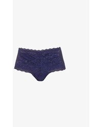 Aubade Rosessence Mid-rise Stretch-lace Briefs - Blue