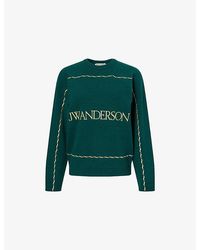 JW Anderson - Logo-Embroidered Round-Neck Wool Jumper - Lyst