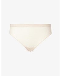 Spanx - Supersmooth Day To Date Night Stretch-Lace Thong - Lyst
