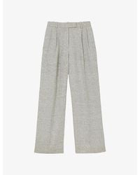Reiss - Ezra Straight-Leg High-Rise Linen-Blend Trousers - Lyst