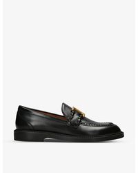 Chloé - Marcie Logo-plaque Leather Loafers - Lyst