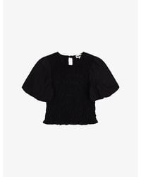 OMNES - Nicolla Shirred-Bodice Linen-Blend Top - Lyst
