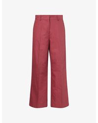 Weekend by Maxmara - Zircone Wide-Leg Cotton And Linen Trousers - Lyst
